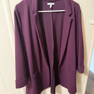 Maurices Purple Blazer with Notched Lapels and Relaxed Fit